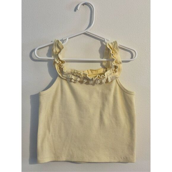 Gingersnaps Girls Yellow Ruffle Tank Top Sz 6 - Picture 1 of 8